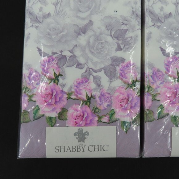 Shabby Chic Rachel Ashwell 2 Pack Lilac Purple Pink Rose Flowers Napkins NEW - Picture 2 of 7